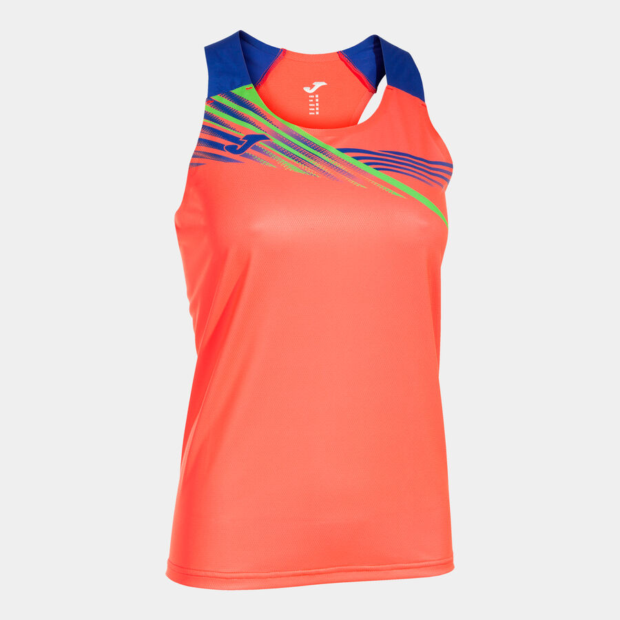 Camiseta Joma Mujer Tirantes Elite 10 Coral Flúor Royal