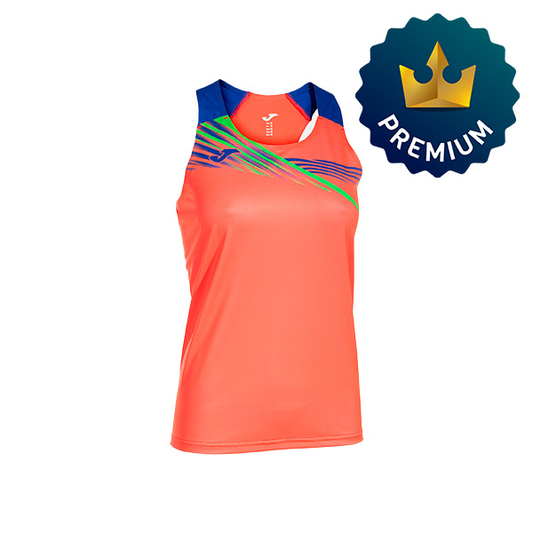Camiseta Joma Mujer Tirantes Elite 10 Coral Flúor Royal