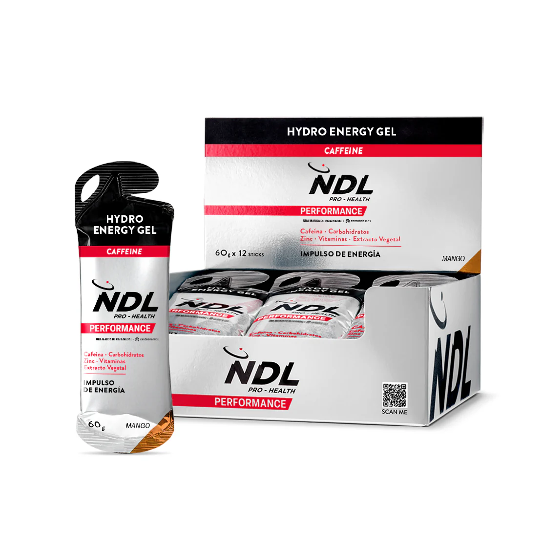 Gel Energético NDL con Cafeína Box 12uds - Imagen 5